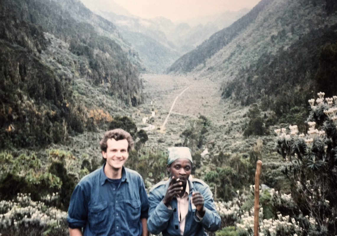 Justin in the Rwenzori Mountains in Uganda